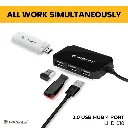 4 Port 2 USB Hub with 1.5M Cable, all 4 port work together.2.webp