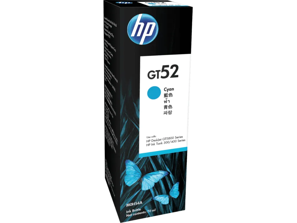 HP GT52 70-ml Cyan Original Ink Bottle