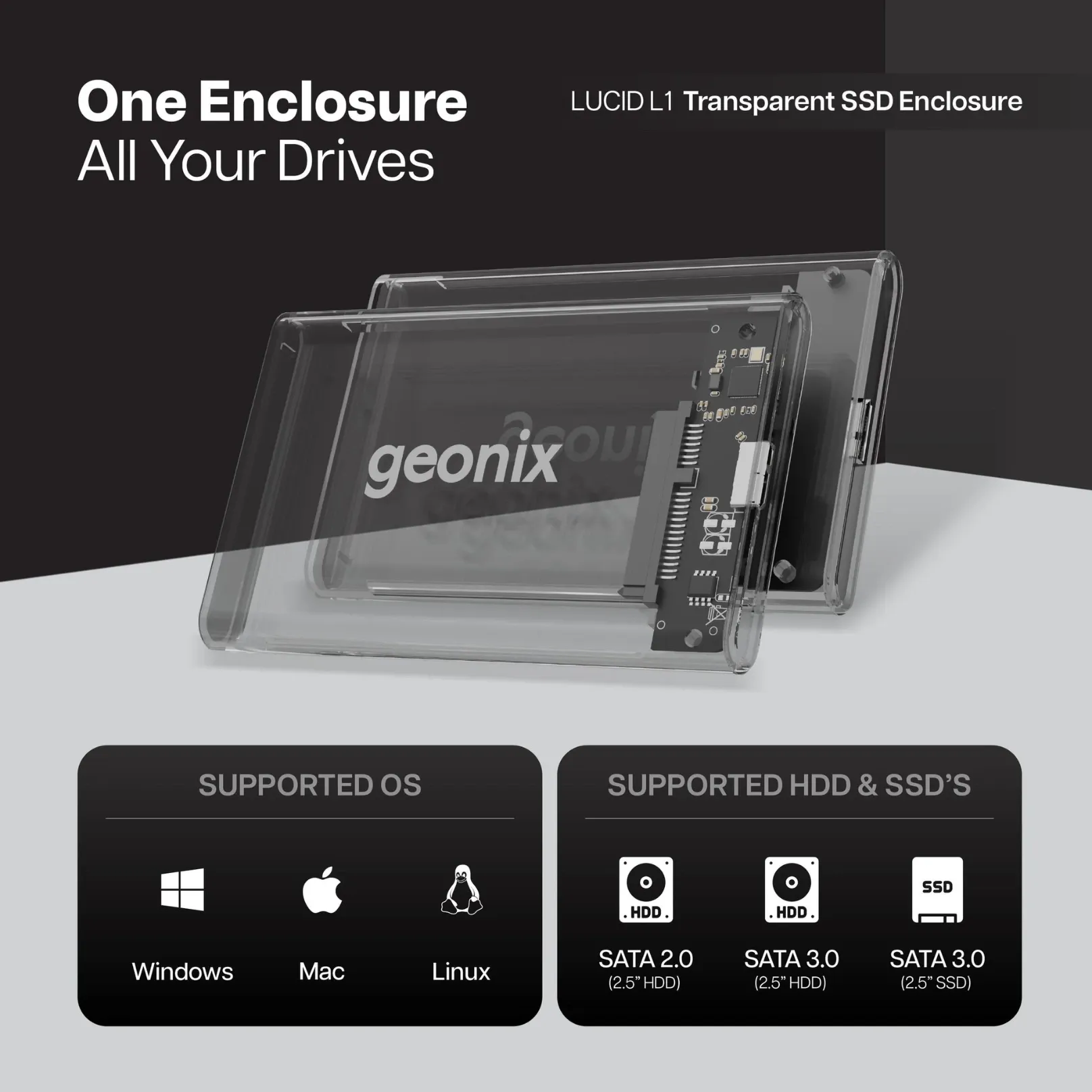 Geonix LUCID L1 2.5 SATA ENCLOSURE
