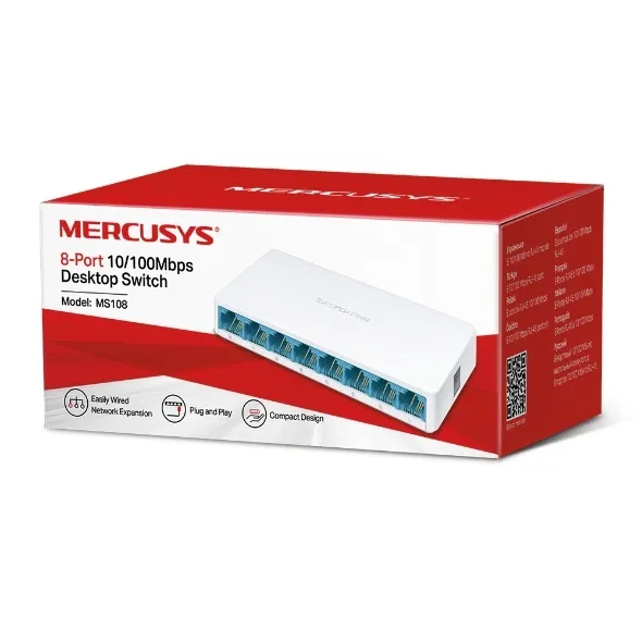 Mercusys  8-Port 10/100Mbps Desktop Switch(MS108)